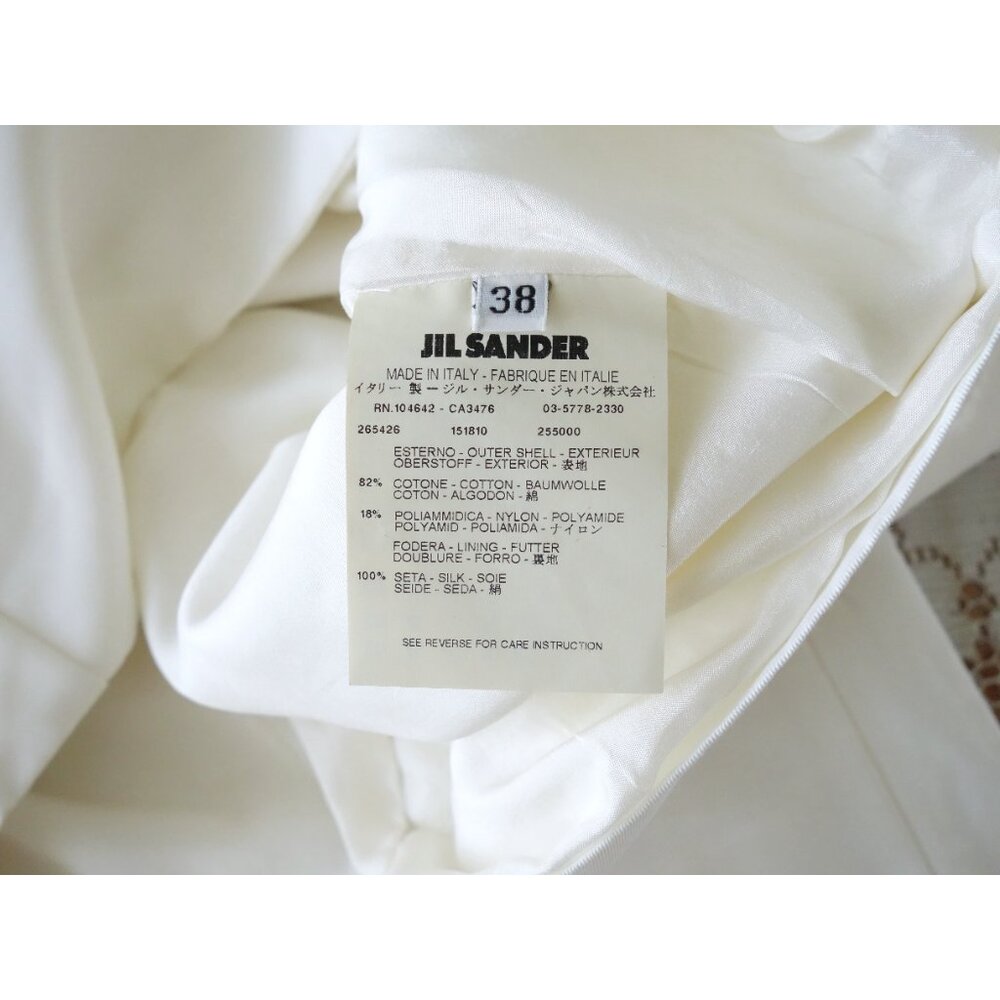 Vtg 00s Y2K Jil Sander Iridescent White Sheen Crop Blazer sz FR 38 US 6 - Picture 7 of 13